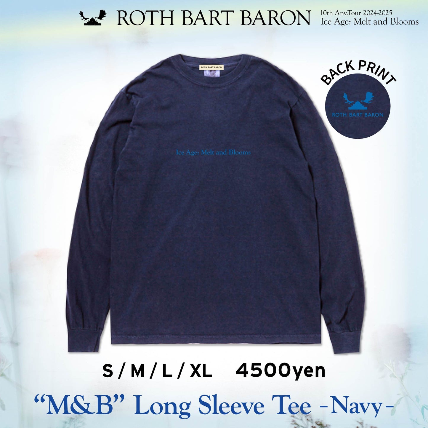 “M&B” Long Sleeve Tee - Navy -