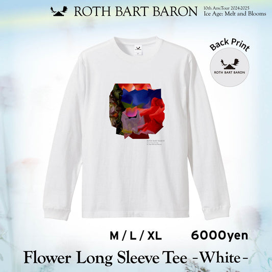 Flower Long Sleeve Tee - White -