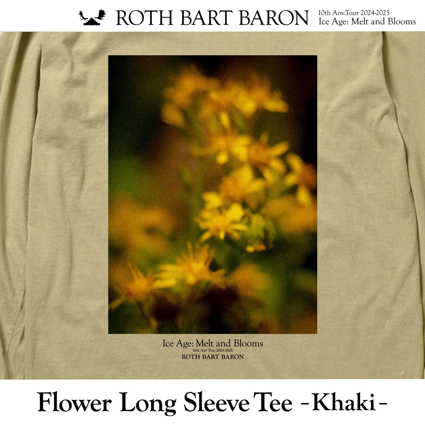 Flower Long Sleeve Tee - Khaki -