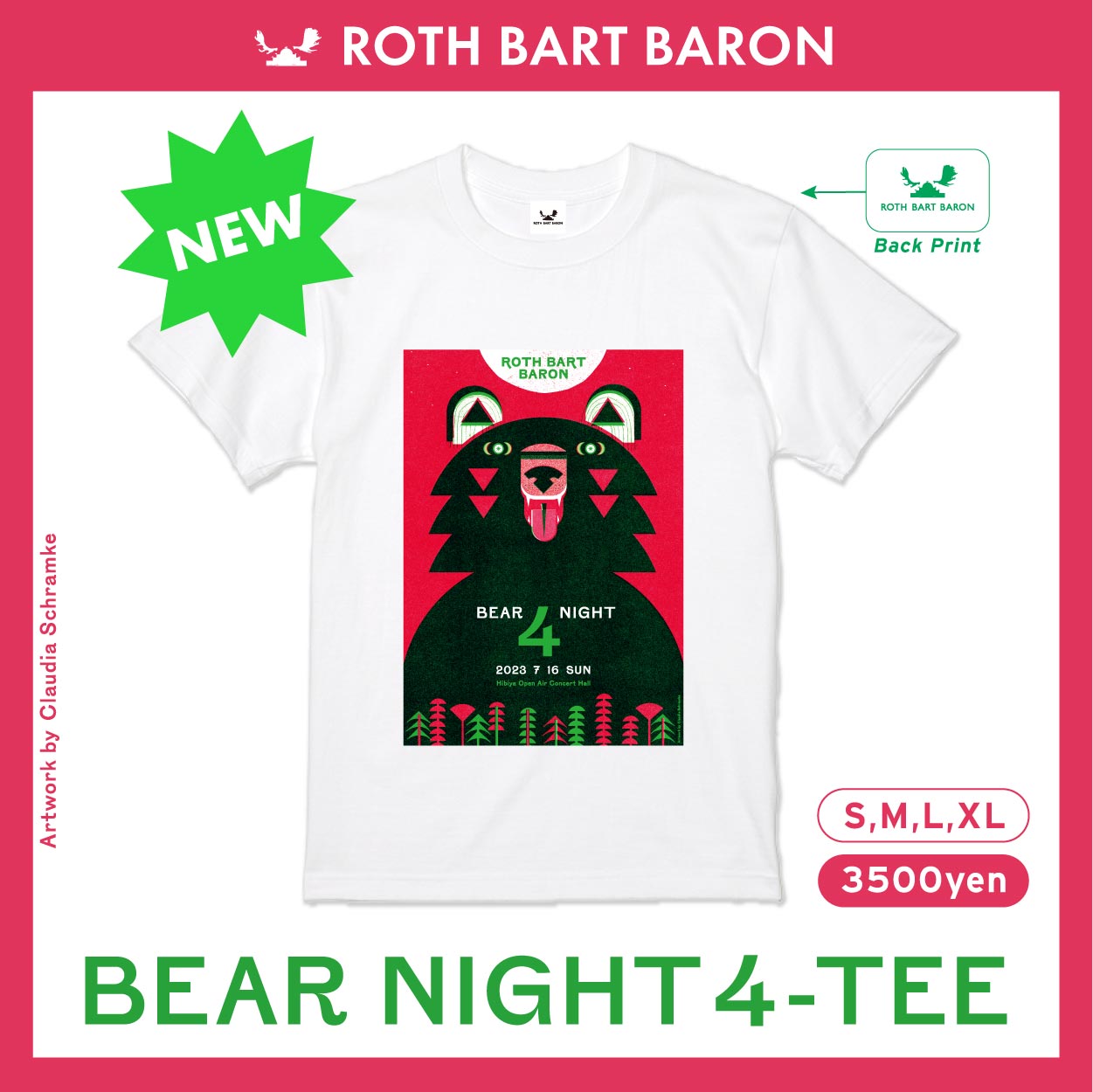 "BEAR NIGHT 4" Artwork TEE - S size -